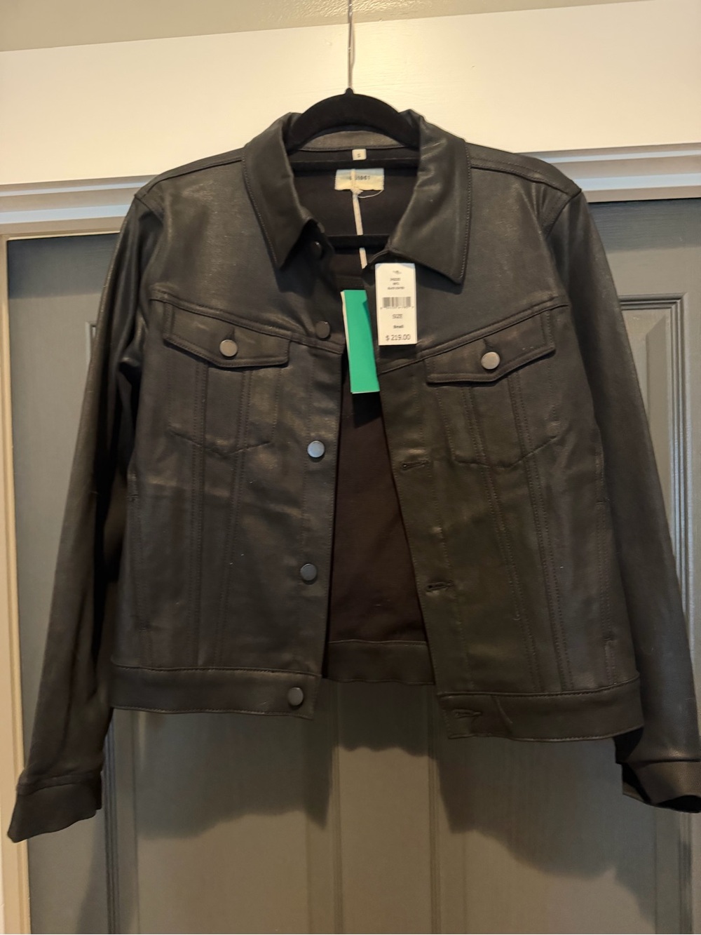 Brand new DL 1961 Women's Black coated Jean Jacket